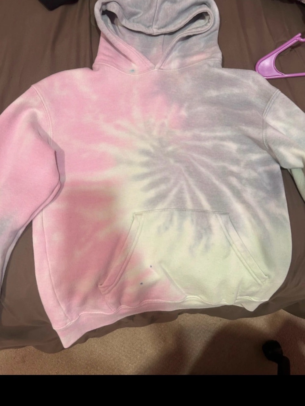 Kids Tie-Dye Pastel Hoodie - Pink & Light Blue